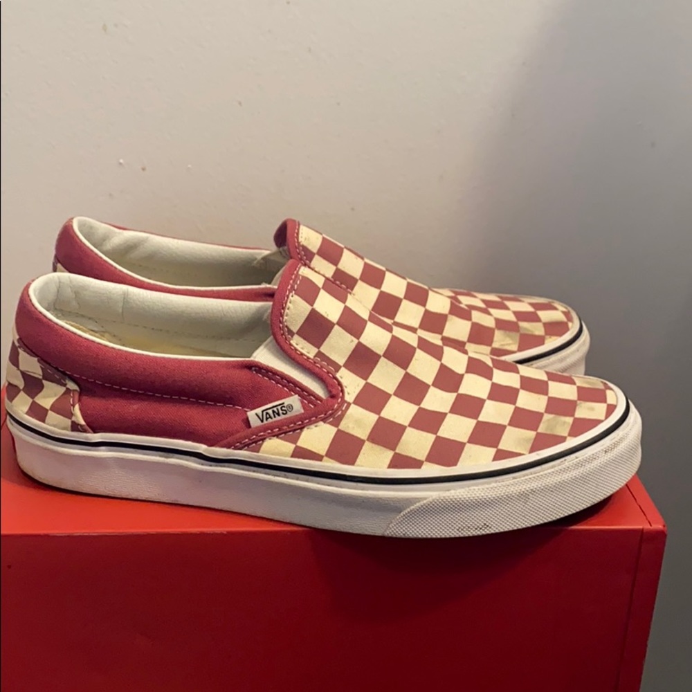 Pink checkered vans